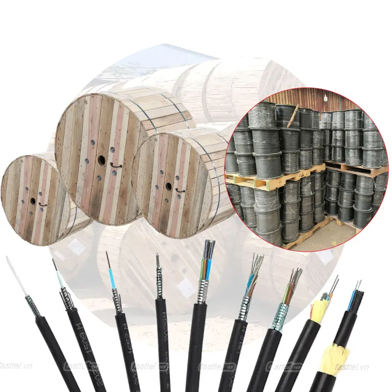 Cuộn cáp quang và các loại cáp quang treo, luồn cống